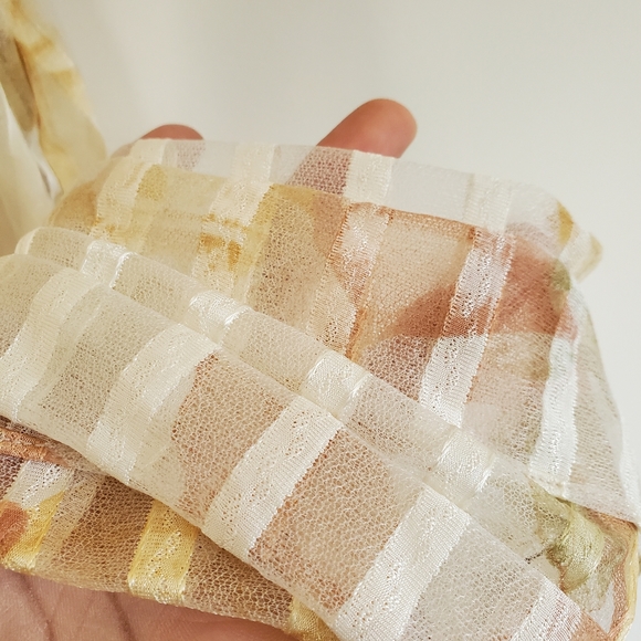 VINTAGE | Sheer Floral Robe Kimono Pastel Belted Night Gown (Size S) - Picture 8 of 13